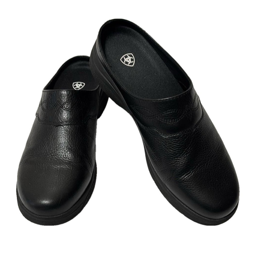 Ariat Bridgeport Leather Mules, Size 10B, Black